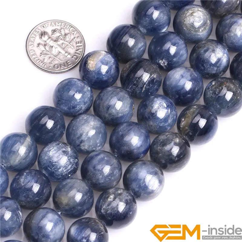 Natural Blue Kyanite Round Beads – 15" Strand for DIY Jewelry Making (4mm–12mm) - Image 10