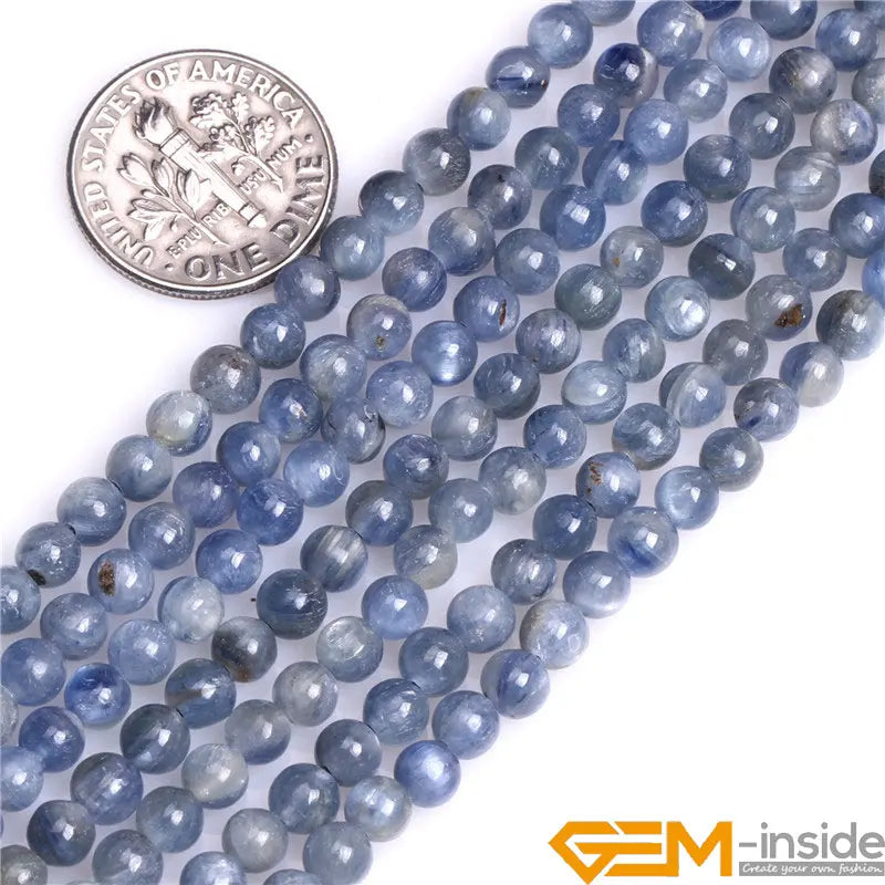 Natural Blue Kyanite Round Beads – 15" Strand for DIY Jewelry Making (4mm–12mm) - Image 7