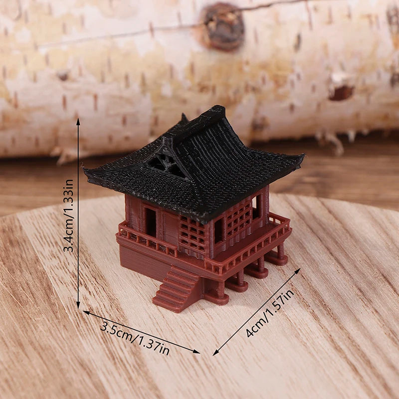 Chinese Classical Architecture Min Pavilion Ornament – Zen Micro Landscape Decor for Fish Tank & Desktop Display - Image 7