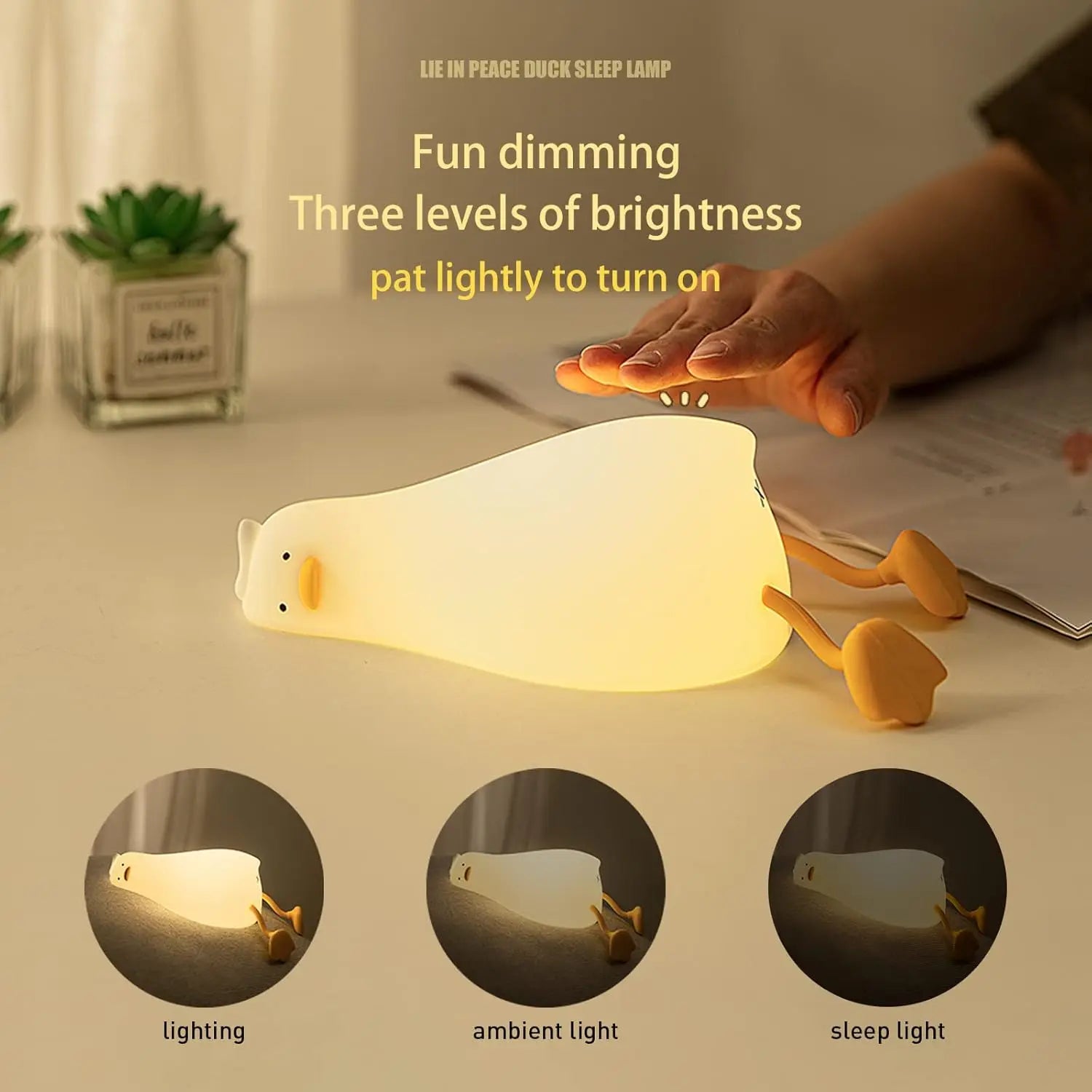 LED Lying Flat Duck Night Light - Image 2