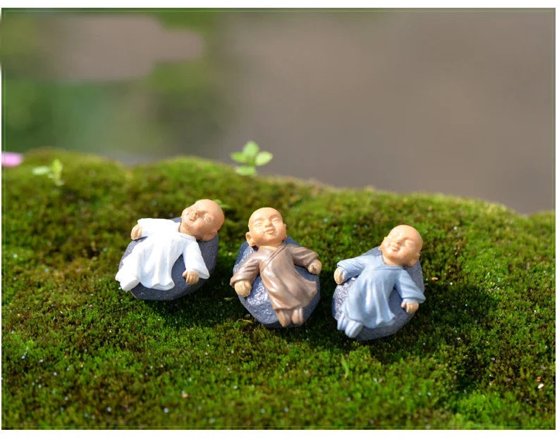 4-Piece Kawaii Chinese Buddhist Monks Figurine Set - Image 6