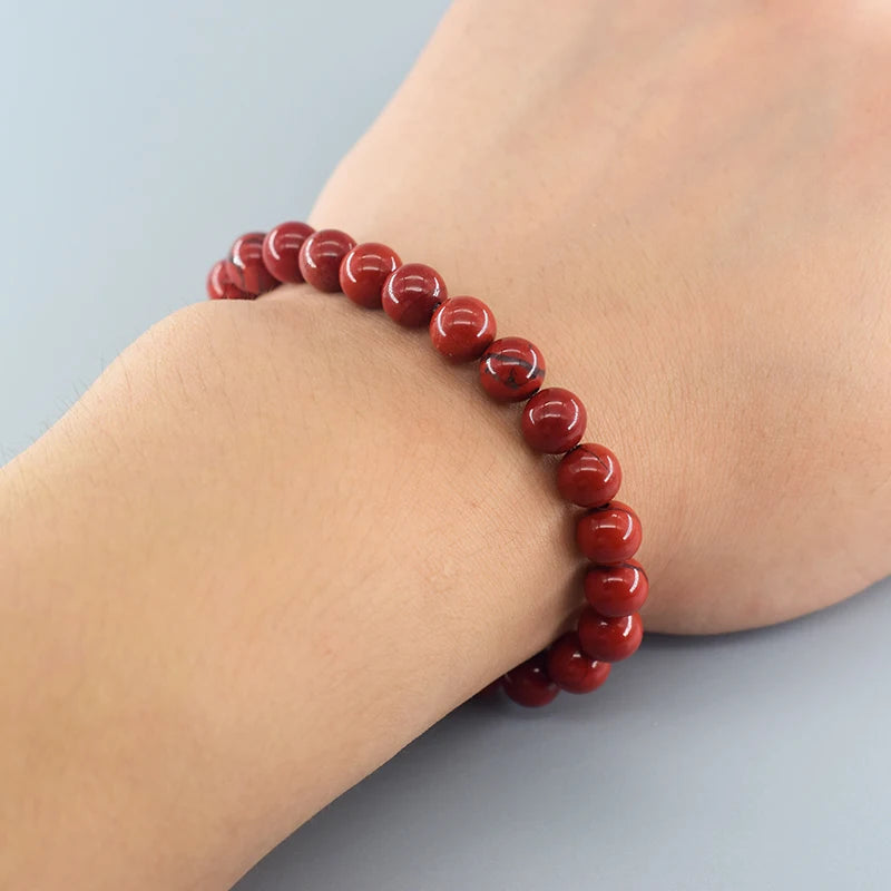 Natural Red Jasper Prayer Bead Bracelet – Stretch Rosary Jewelry for Men & Women - Image 5