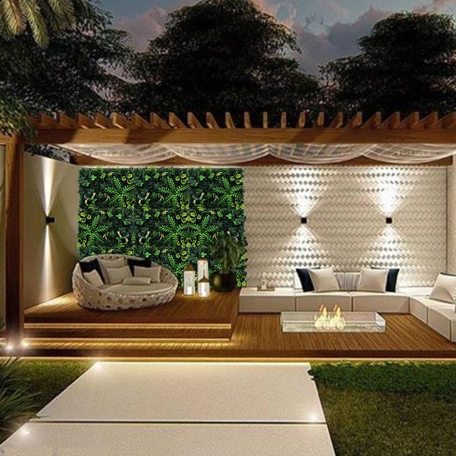 60x40cm Artificial Plant Green Wall Panel – Jungle-Style Faux Lawn for Home & Garden Decor - Image 4