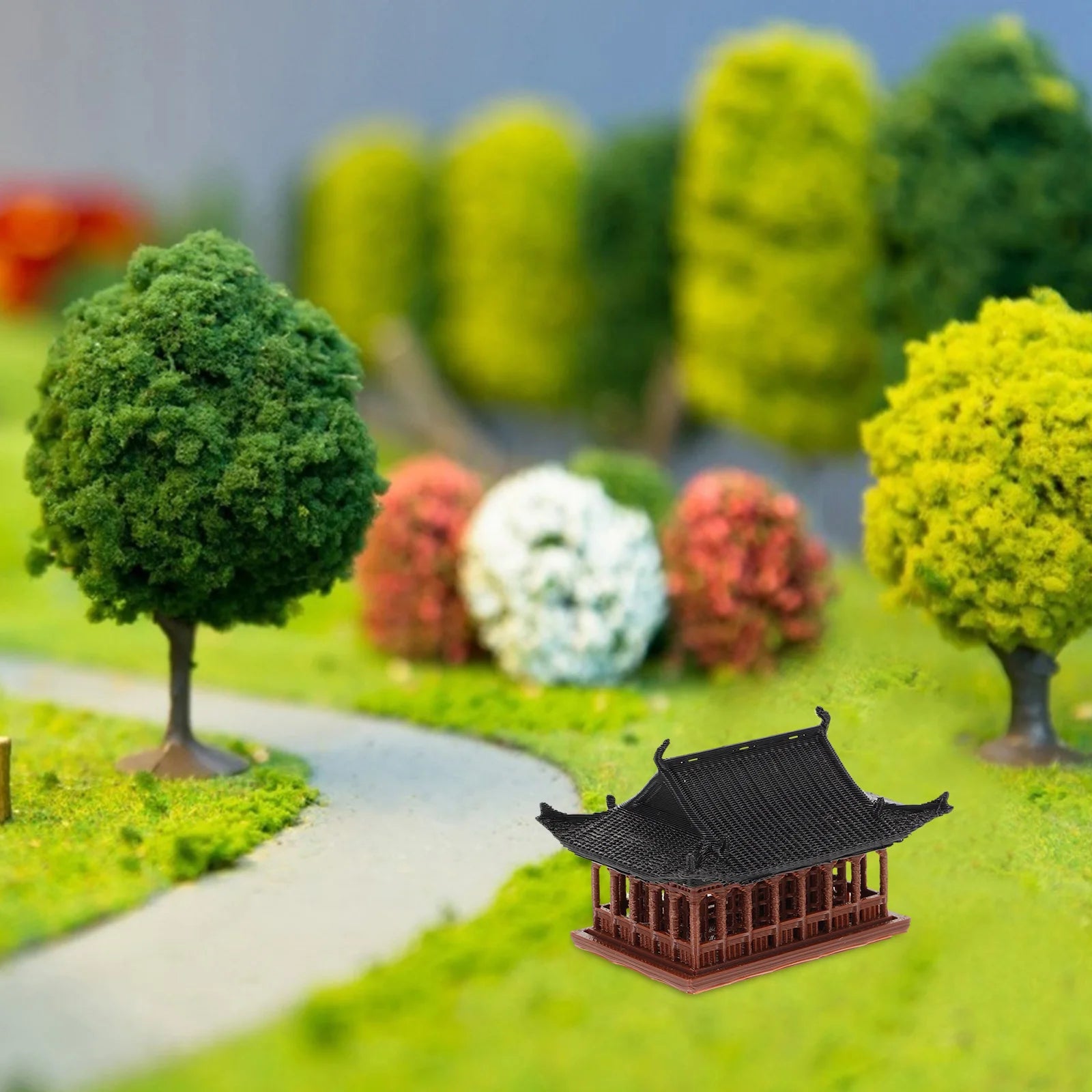 Chinese Zen Pavilion Mini Statue – Temple Figurine for Home, Garden & Aquatic Decor - Image 4