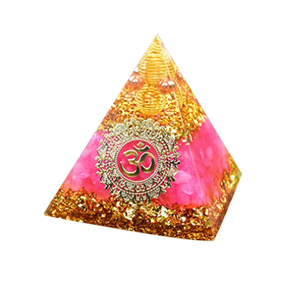 Crystal Stone Orgone Pyramid – Energy Generator with Natural Amethyst & Peridot for Reiki, Chakra & Room Decor - Image 9