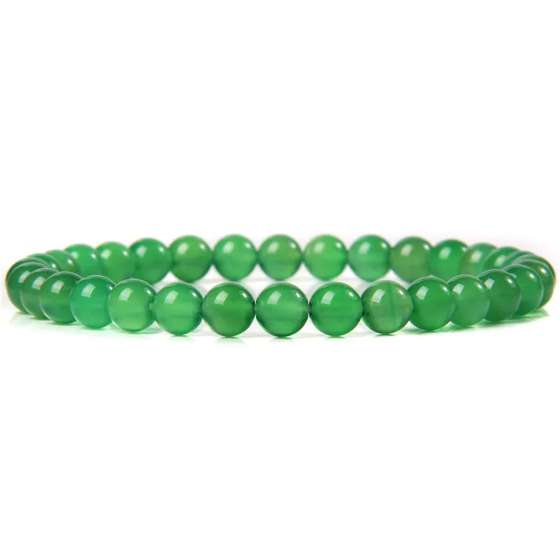 6MM Natural Stone Bead Stretch Bracelet – Energy Healing Agate Elastic Bangle for Men & Women - Image 25