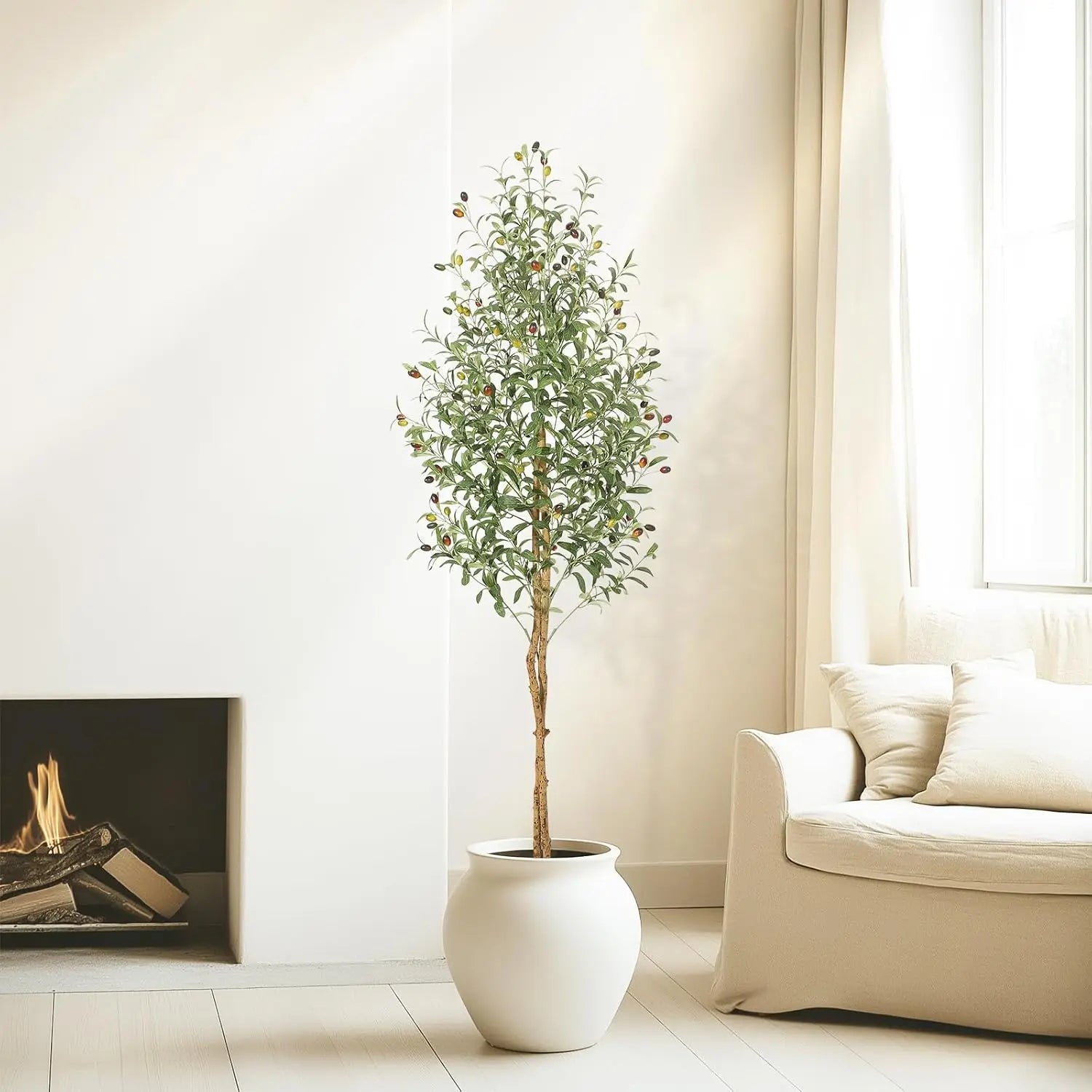 Artificial Olive Tree, 5ft/6ft/7ft Tall Faux Artificial Plant - Image 5