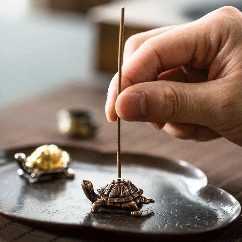 Mini Metal Turtle Incense Stick Holder – Fun Animal Burner for Meditation & Home Decor - Image 2