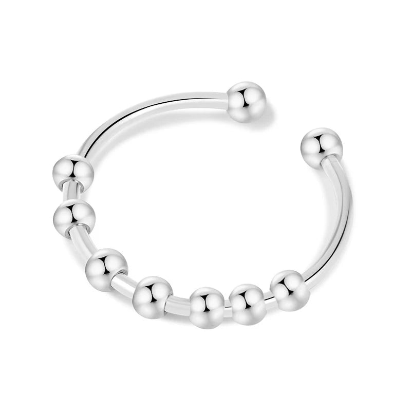 Fashion Anxiety Fidget Rings – Adjustable Stainless Steel Rotatable Bead Rings for Women - Image 11