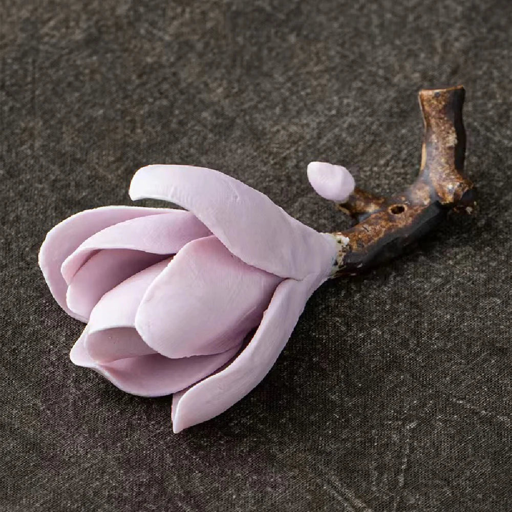 Handmade Ceramic Magnolia Flower Incense Stand - Image 6