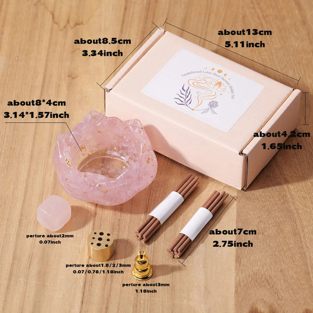 Natural Crystal Dropper Resin Cornucopia Gift Set – Reiki Candle Base & Aromatherapy Healing Decoration - Image 2