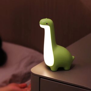 Cute Dinosaur Night Light – USB Rechargeable Bedside Lamp with Timer for Kids