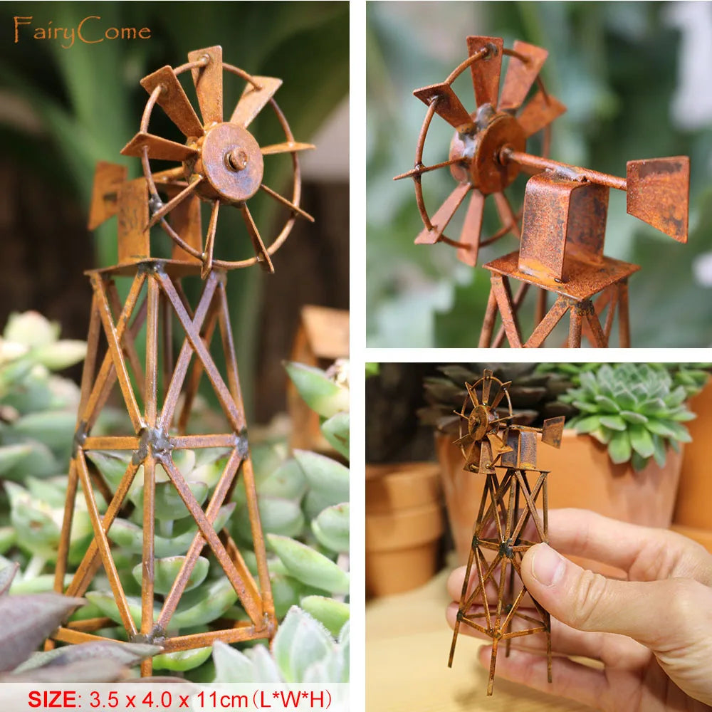Miniature Windmill Metal Decoration for Fairy Gardens - Image 32