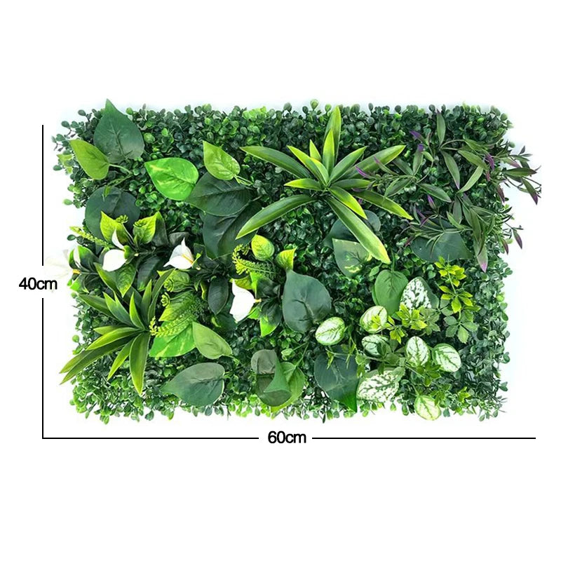 60x40cm Artificial Plant Green Wall Panel – Jungle-Style Faux Lawn for Home & Garden Decor - Image 15