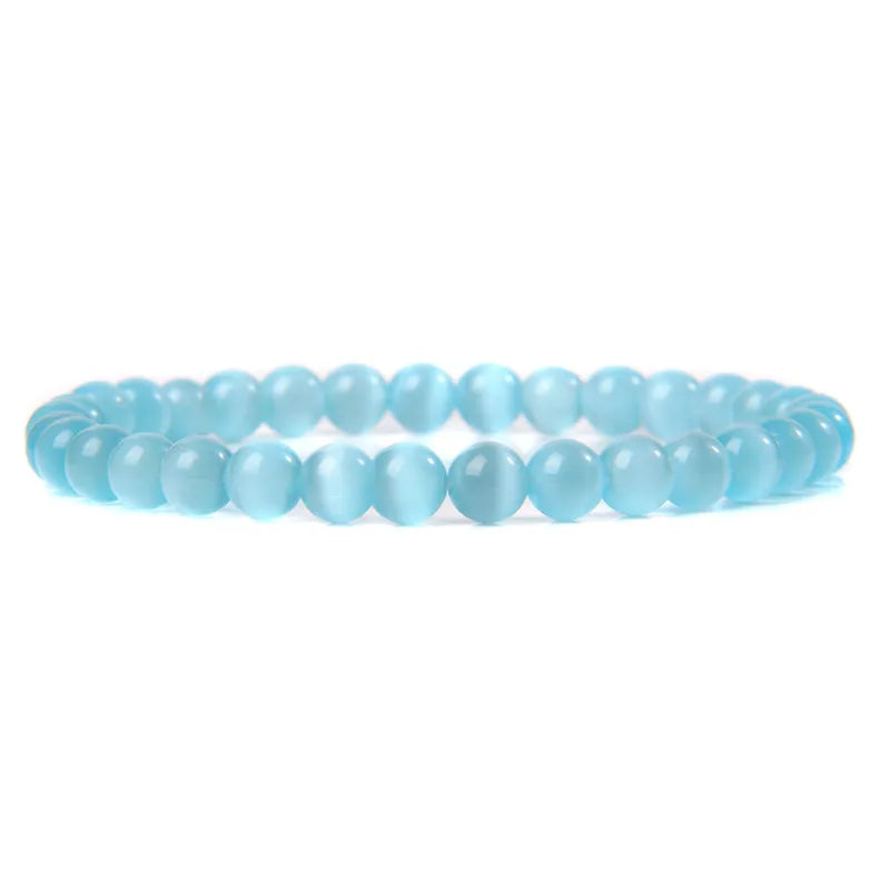 6MM Natural Stone Bead Stretch Bracelet – Energy Healing Agate Elastic Bangle for Men & Women - Image 44