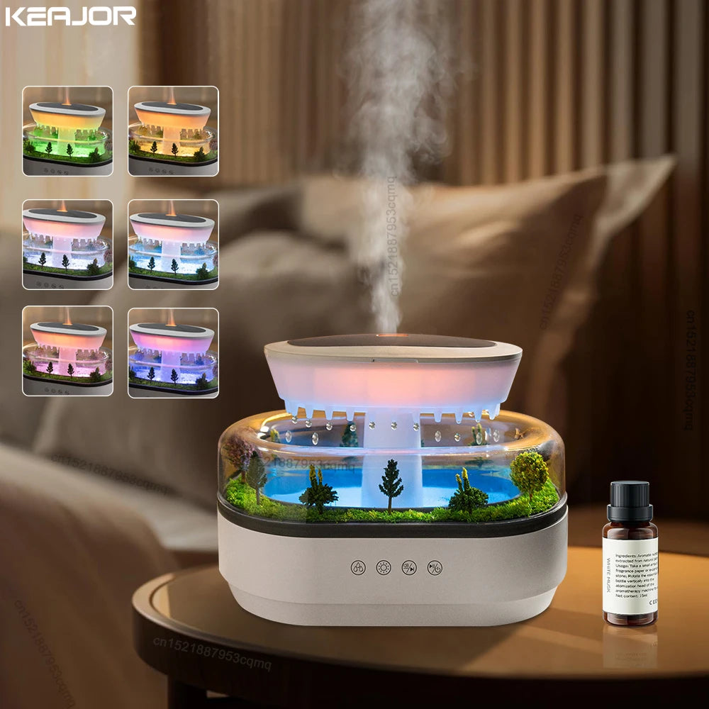 Aroma Raindrop Air Humidifier with White Noise and Colorful Light