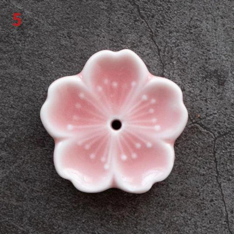 Ceramic Cherry Blossom Incense Burner – Elegant Stick Holder for Home, Office & Teahouse Decor - Image 8