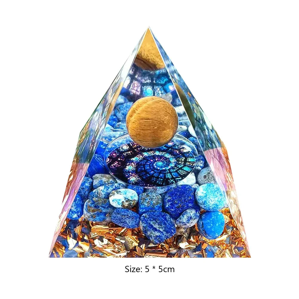 Crystal Stone Orgone Pyramid – Energy Generator with Natural Amethyst & Peridot for Reiki, Chakra & Room Decor - Image 35