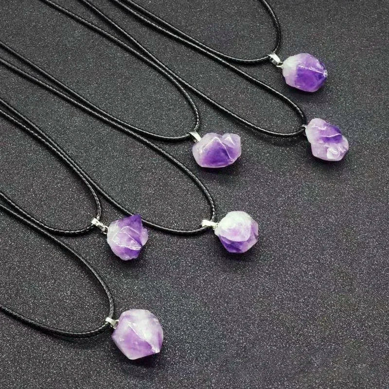 1PC Natural Amethyst Rough Stone Pendant – Energy Healing Crystal Necklace for Women - Image 5