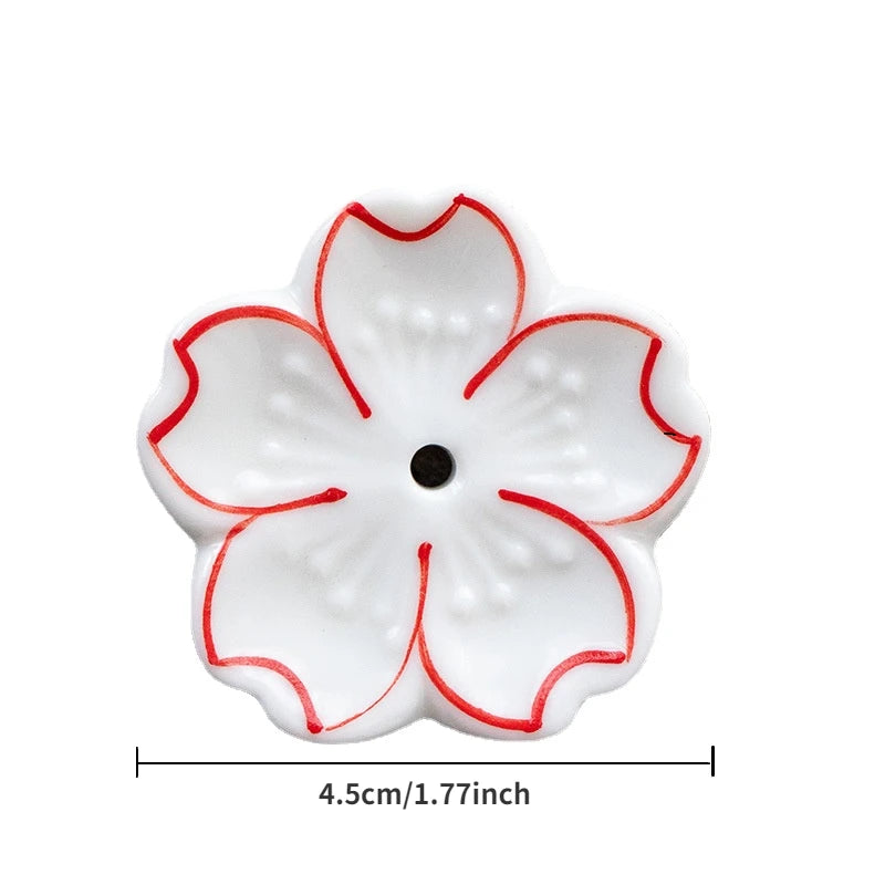 Ceramic Cherry Blossom Incense Burner – Elegant Stick Holder for Home, Office & Teahouse Decor - Image 2
