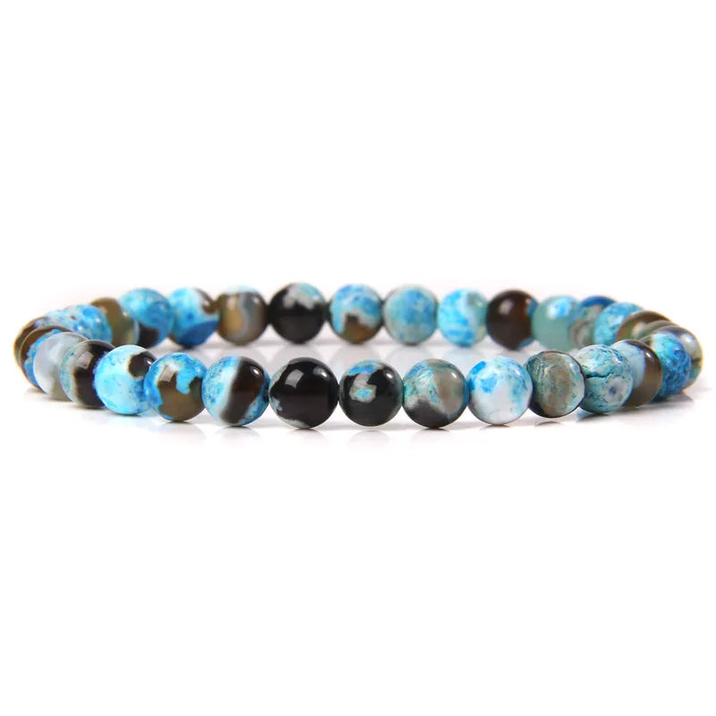 6MM Natural Stone Bead Stretch Bracelet – Energy Healing Agate Elastic Bangle for Men & Women - Image 19