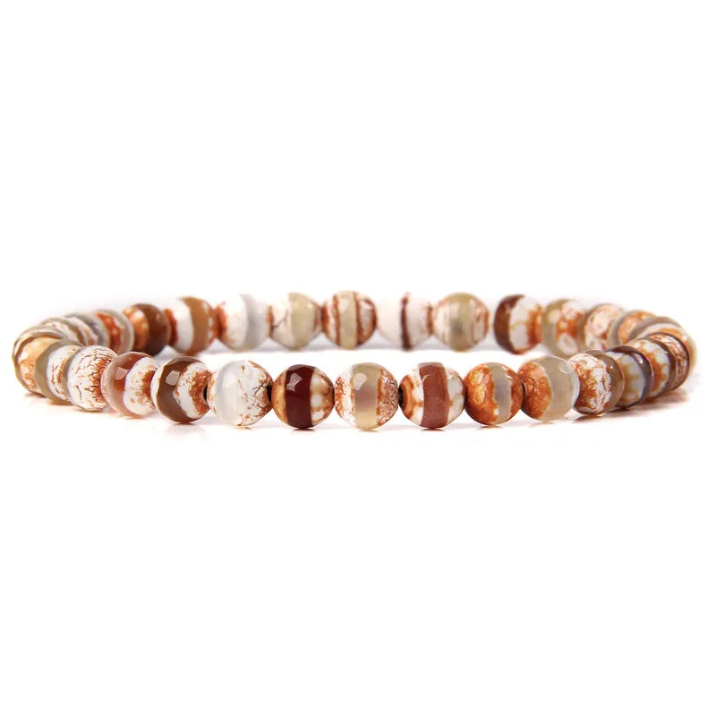 6MM Natural Stone Bead Stretch Bracelet – Energy Healing Agate Elastic Bangle for Men & Women - Image 38