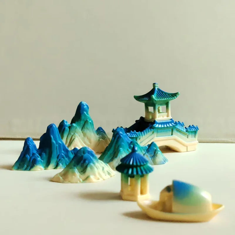 8pcs Mixed Japanese Courtyard Bridge Miniatures – Fairy Garden & Bonsai Decor Figurines for DIY Crafts - Image 3