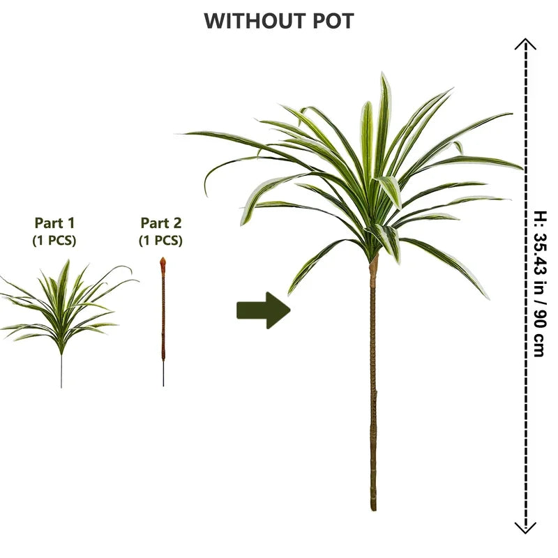 Artificial Dracaena Fake Plant Large Detachable Ornament Realistic - Image 12